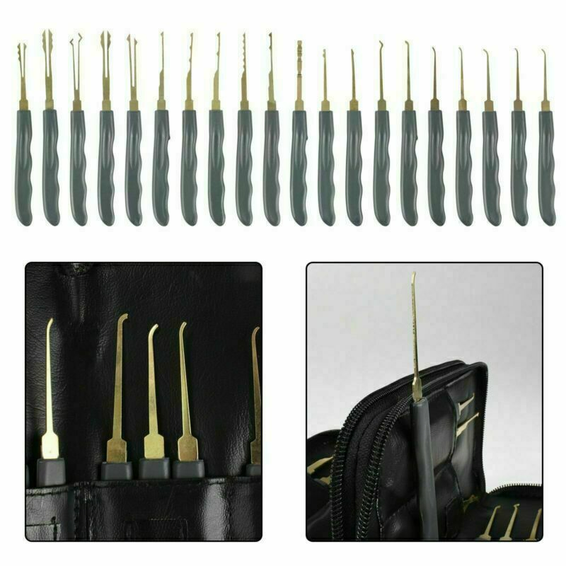 24PCS Locksmith Supplies Lock Pick Tools with Transparent Practice Padlock