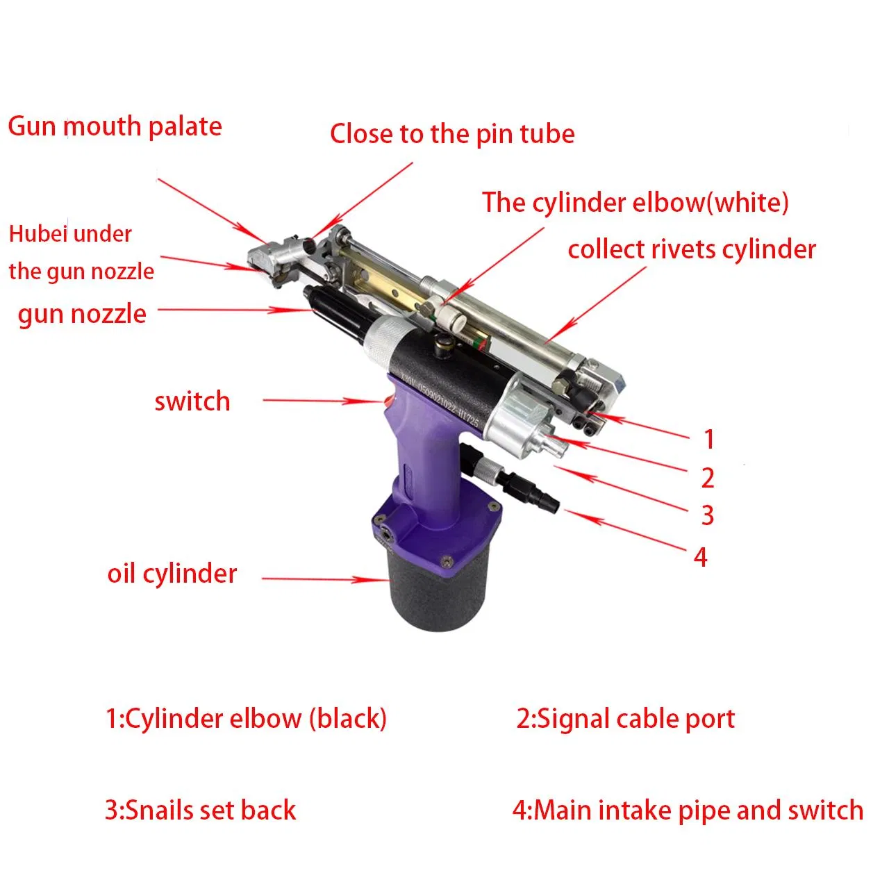 Hand Riveter Tool Pneumatic Self-Priming Pull Rivet Gun