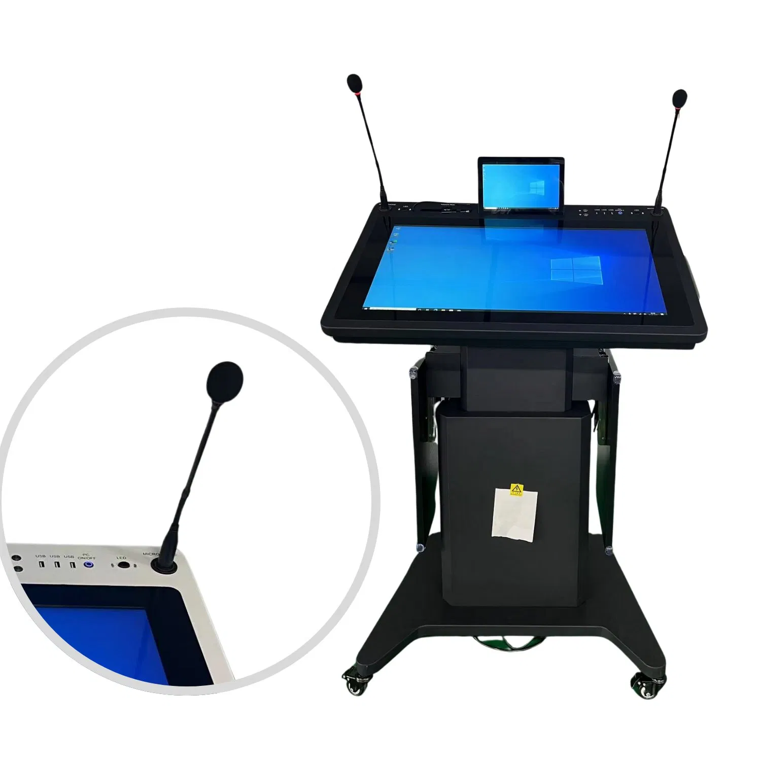 Electronic Stand 32" Touch Screen multimedia digital Lecture Podium with Goose Microphone and Speaker