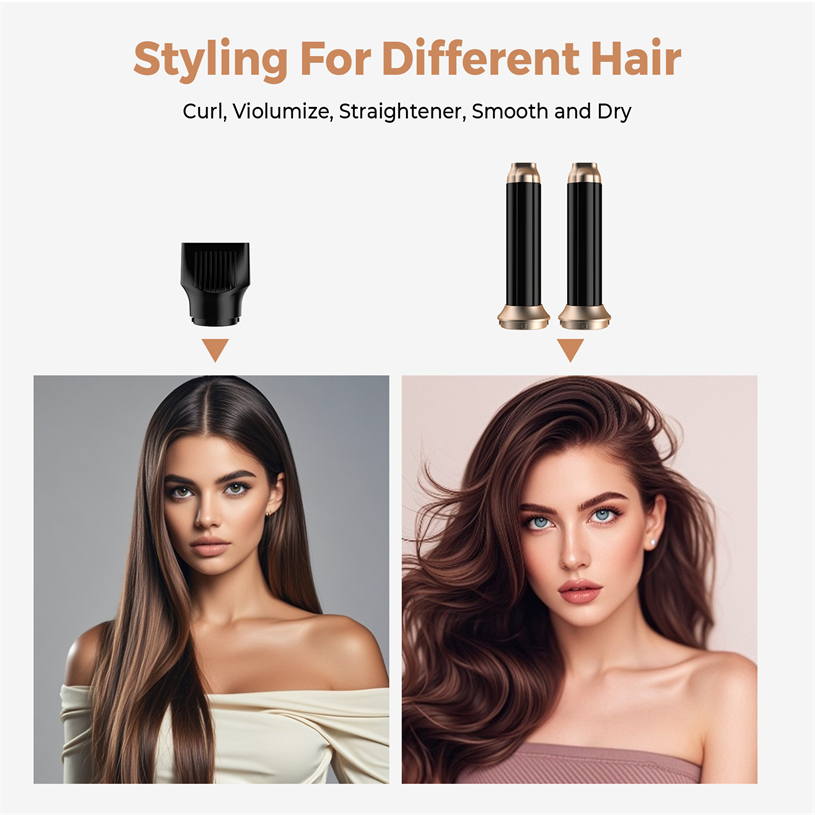 2025 New 2-in-1 5 Minutes Fast Drying 800W 1000W Ionic Hair Styler Hair Dryer and Curler for Salon & Home Use (OEM/ODM Accepted)