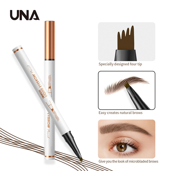 4 Fork Liquid Eyebrow Pencil Long-Lasting Waterproof Custom Logo Natural Eyebrow with 6 Colors