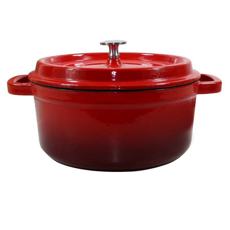 Чугунная эмалированная кастрюля 24 см Cookwin