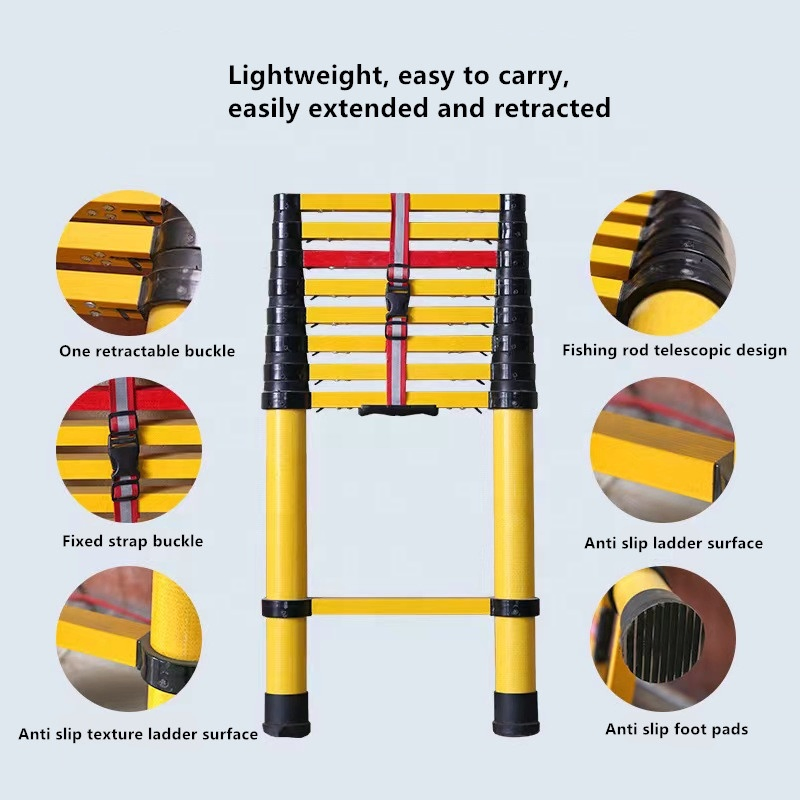 EXW Price FRP Material Telescopic Insulated Fishing Rod Ladder Climbing Ladder
