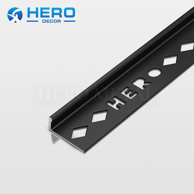 Straight Shape Strip Aluminium Alloy Factory Floor Decorative Strip Hero Metal Matte Silver L Shaped Wall Tile Corner Trim