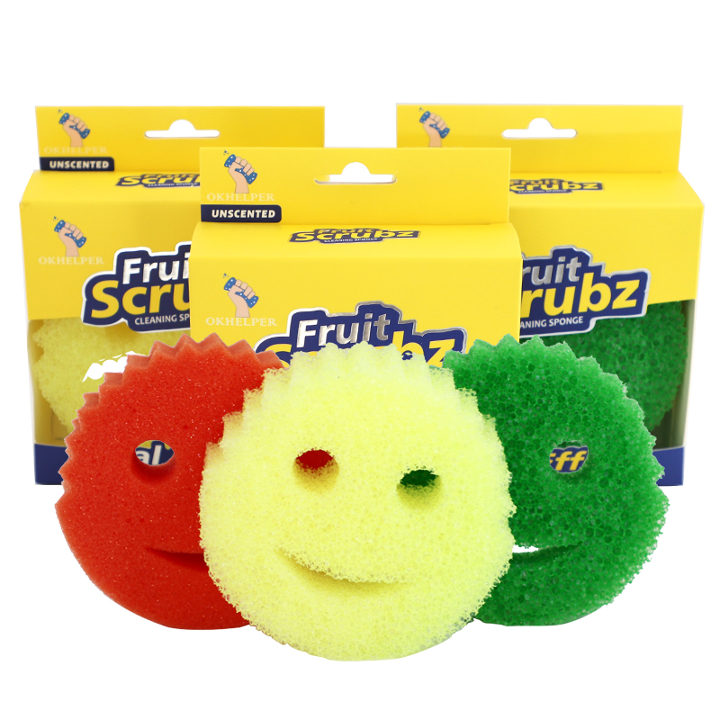 Soft Smile Mommy and Orange Fruit Scour for Kitchen Dish Cleaning