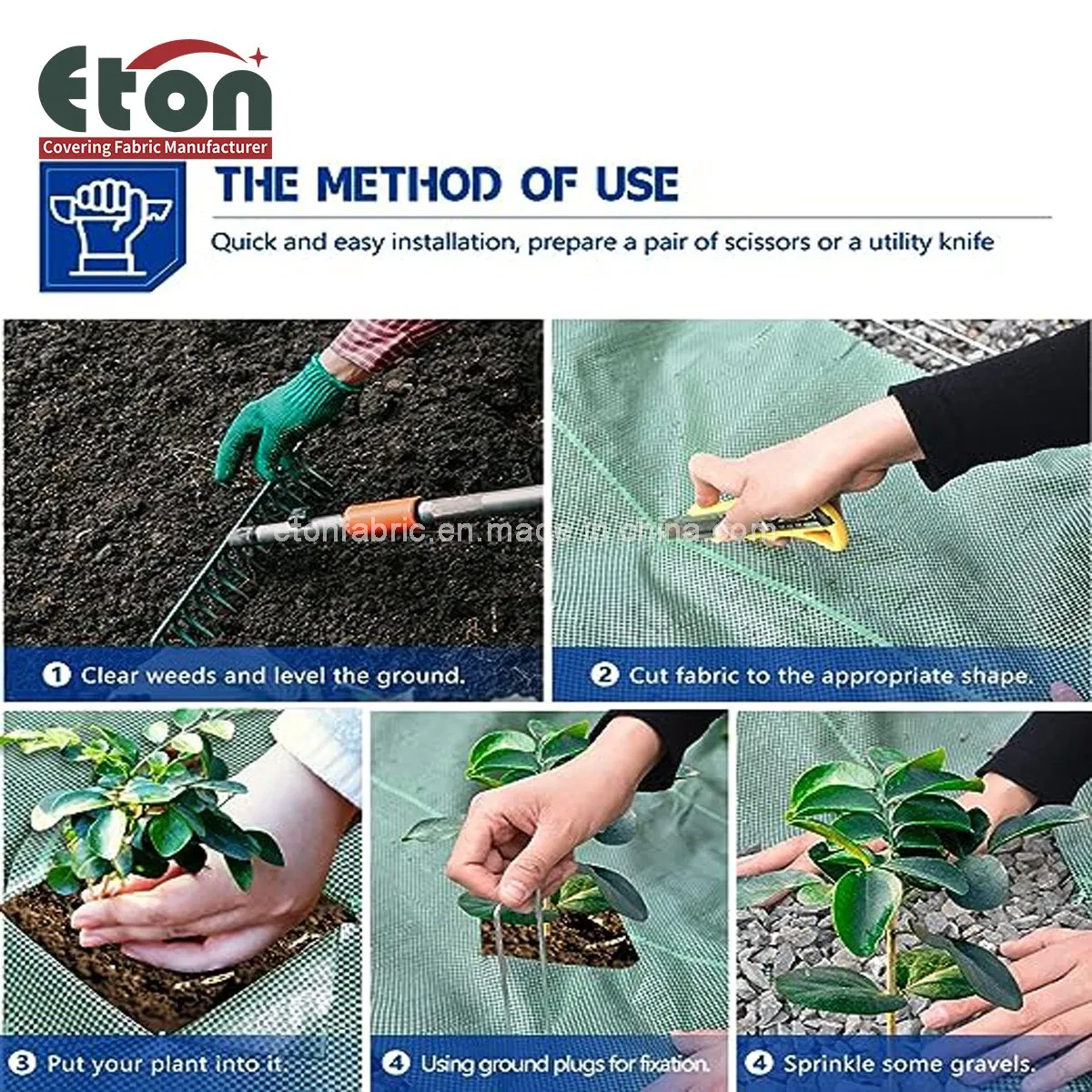 PP Woven Geotextile Ground Cover Weed Barrier Control Block Mat for Landscape/Garden/Agriculture