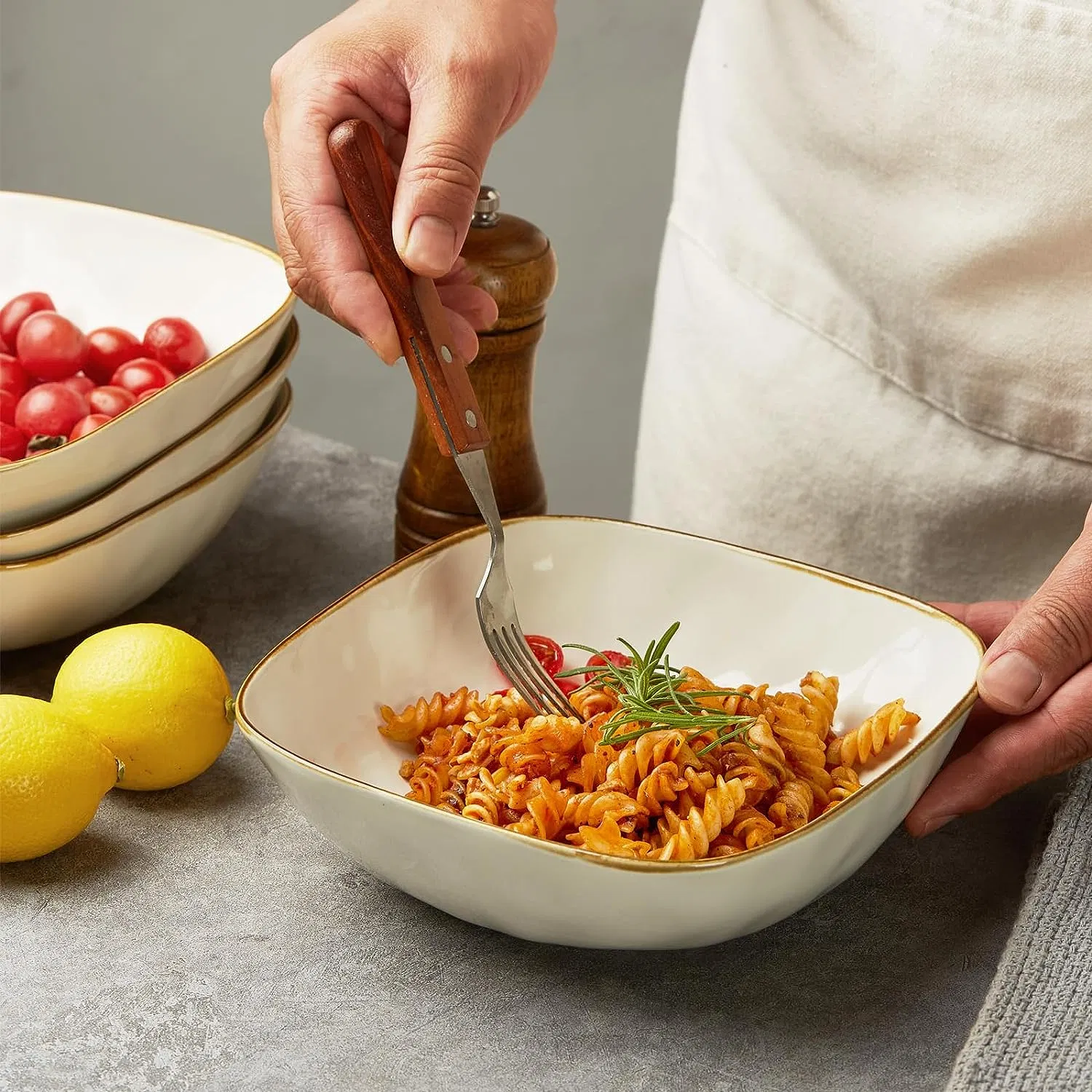 Large Ceramic Soup Salad Bowl Handmade Porcelain Ramen Serving Bowls