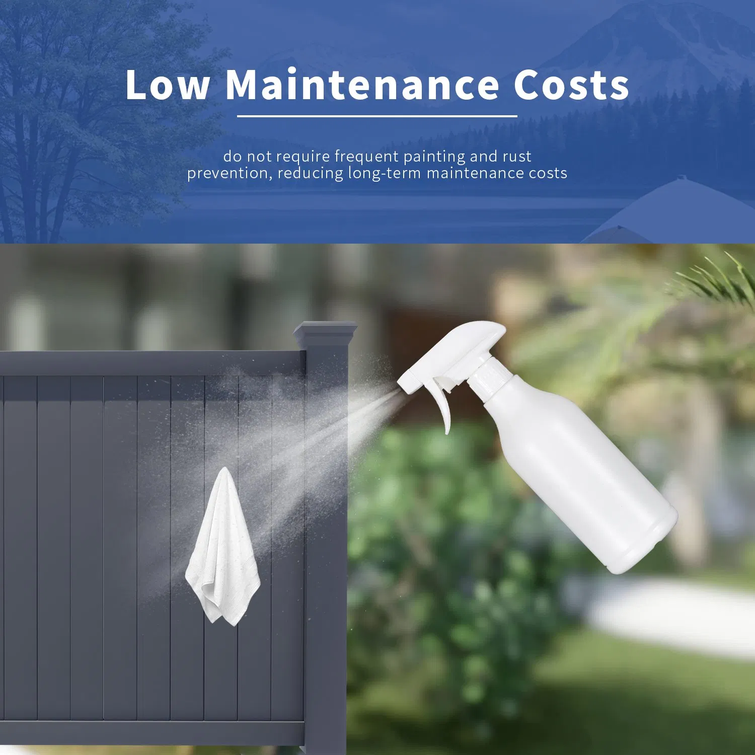 Garden Fence Panel Outdoor WPC Fence Aluminum Security Fence Panel Metal Railing