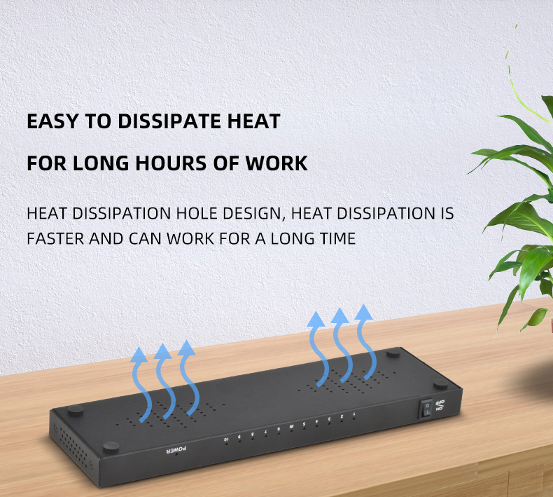 1X10 HDMI Splitter, 1 in 10 out for 4K 30Hz, Mirror Content to 10 Displays Simultaneously Easy Setup