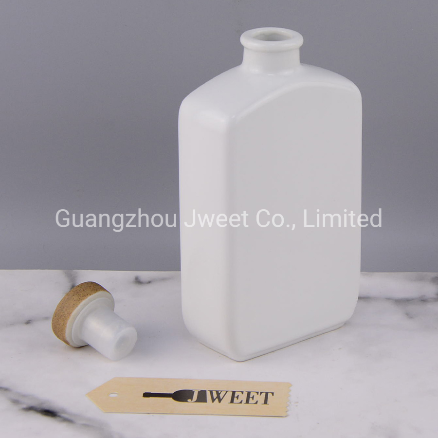 Custom White Ceramic Olive Oil Bottle 750ml