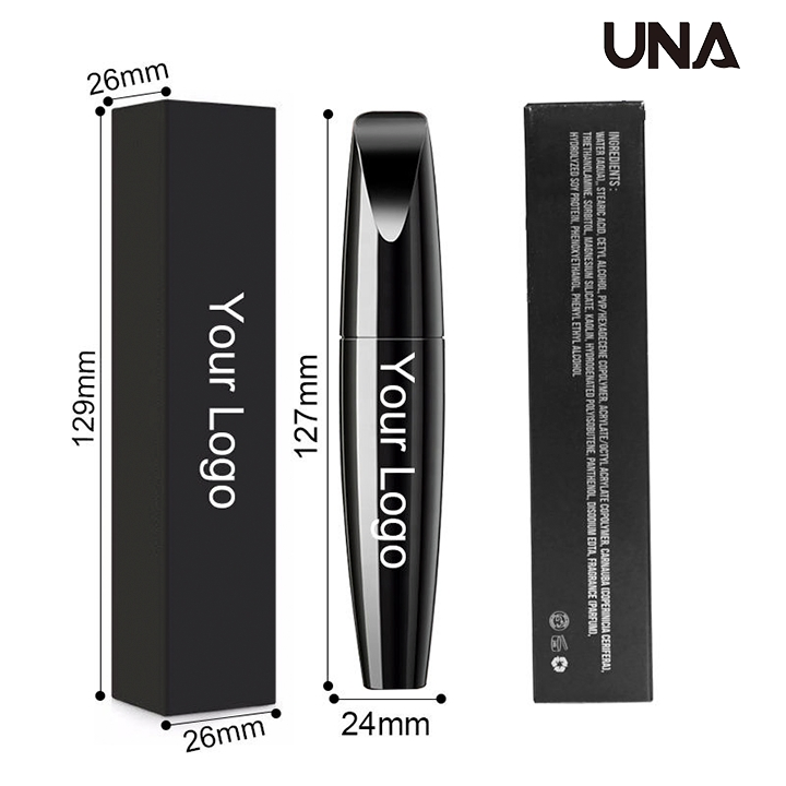4D Custom Logo Mascara with Waterproof Long-Lasting Curling Lengthening Volumizing Liquid Formula Makeup for Long Lashed Eyes