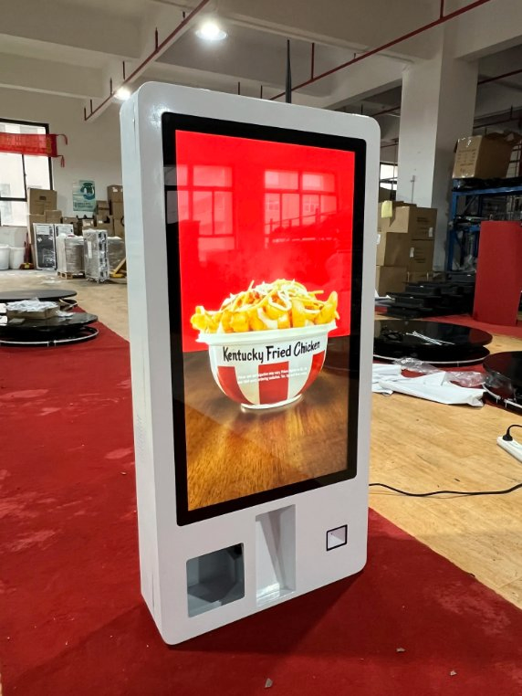 Fast Food Restaurants Service Self Terminal Machine Ordering Payment Kiosks Cash Bill Print