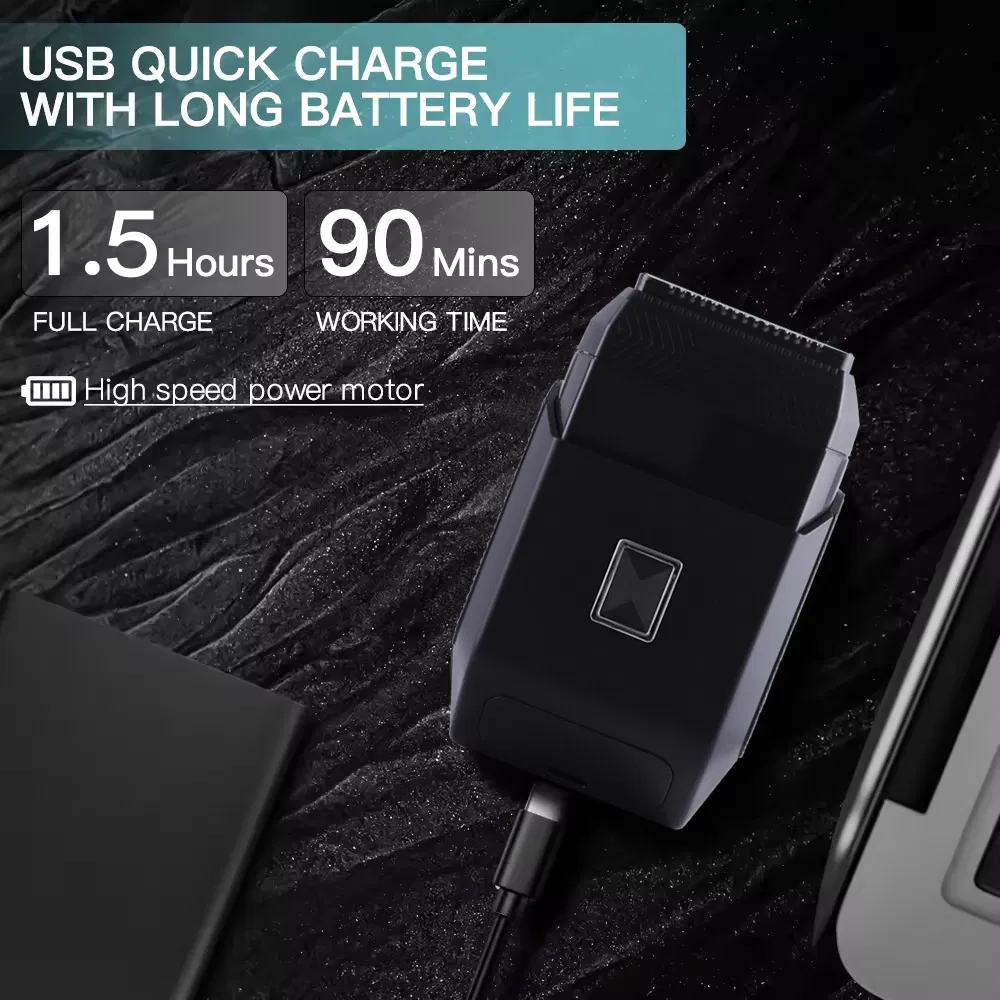 Rechargeable Electric Foil Shavers with 2 Blade Heads Reciprocating Ipx7 Waterproof