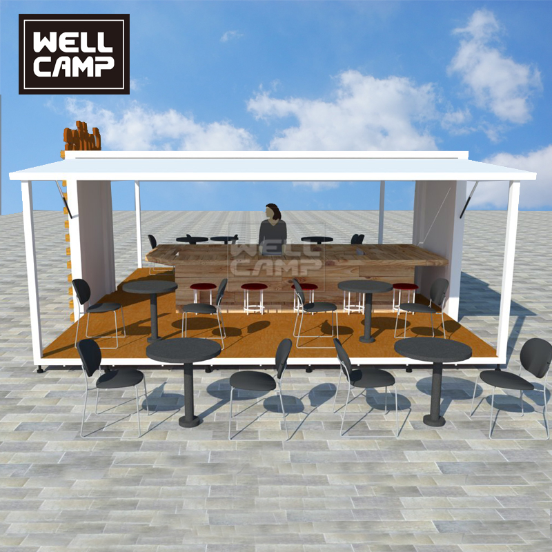 Prefabricated Outdoor Expandable 20FT 40FT Container Shops for Coffee Restaurant Store & Bar