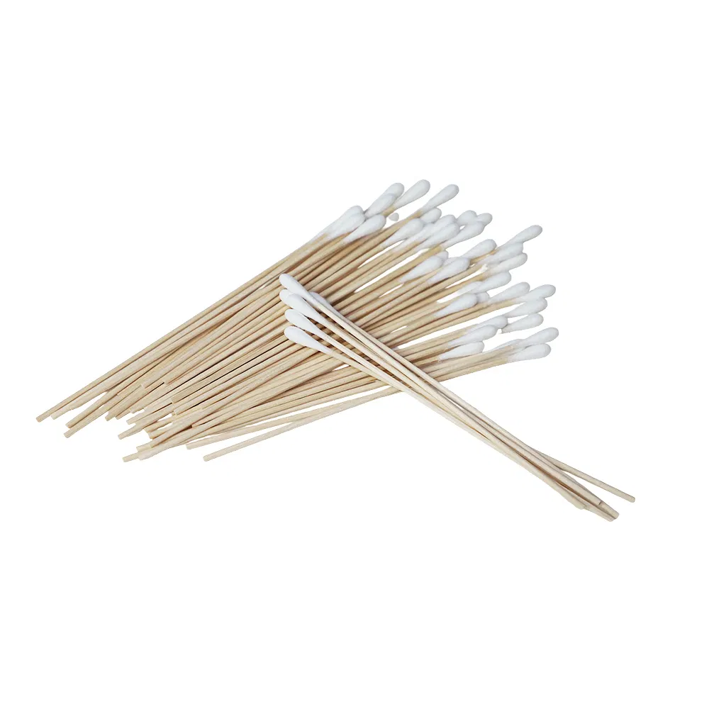 Wholesale Cotton Swabs Customized Size Bamboo Wood Stick Cotton Buds for Ear