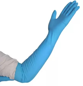 Ddsafety Exporting to 77+ Countries Oil-Proof, Acid-Alkali-Resistant, Wear-Resistant 16-Inch Blue Disposable Nitrile Rubber Gloves