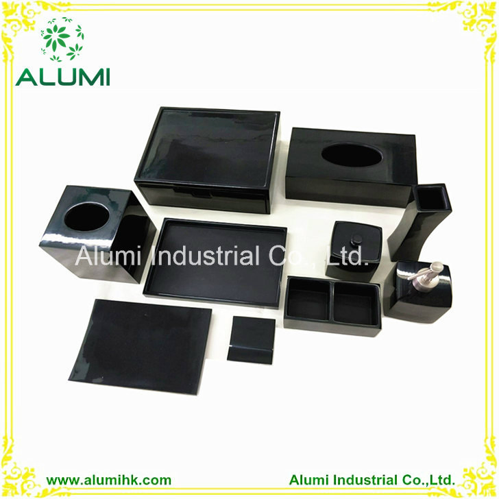 Resin Hotel Amenity Kit with Black Color Euro Bedroom Set Shell Toothbrush Holder for Luxury Home Decor