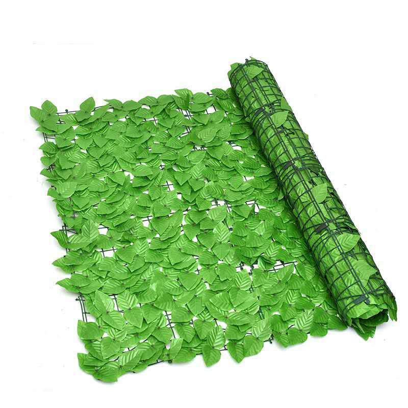 Outdoor Plastic Artificial Green Grass Wire Fence Garden Grass Fence Landscaping 100% UV Protection Privacy Floral Fence