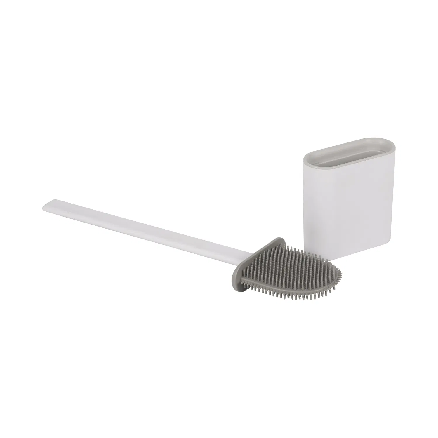 Hot Selling Bathroom Plastic Holder Soft TPR Bristle Cleaning Silicon Toilet Brush