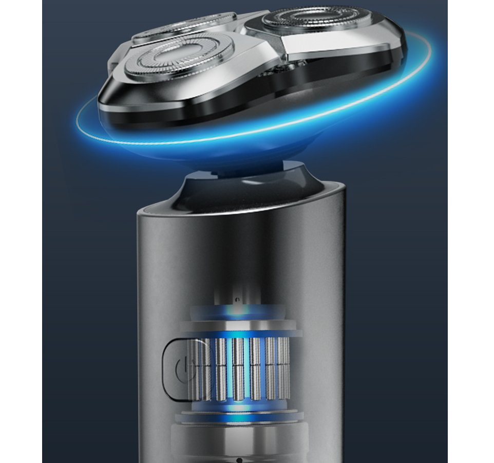 Waterproof Electric Shaver with LED Display and Three Blades