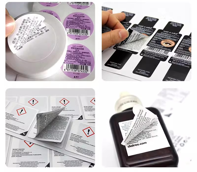 Double Layer Labels Multi-Layer Customized Folding Instructions Three-Layer Food and Cosmetics Stickers