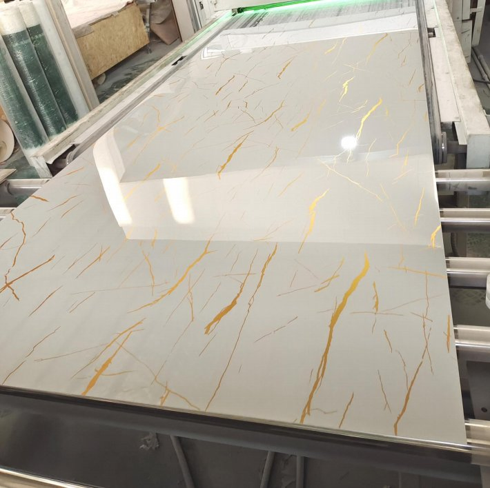 1220*2800/2900/3000mm High Glossy UV PVC Marble 3D Wall Sheet for Interior Decoration