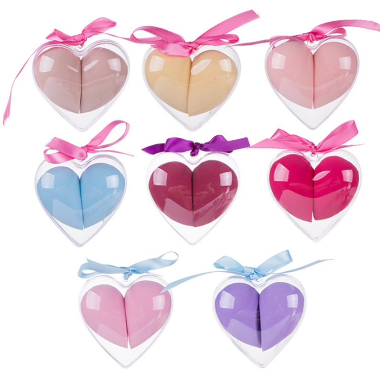 2PCS/Set Make up Sponge Heart Shape Box Custom Latex Free Super Soft Cosmetic Powder Puff Blending Beauty Makeup Sponge Blender