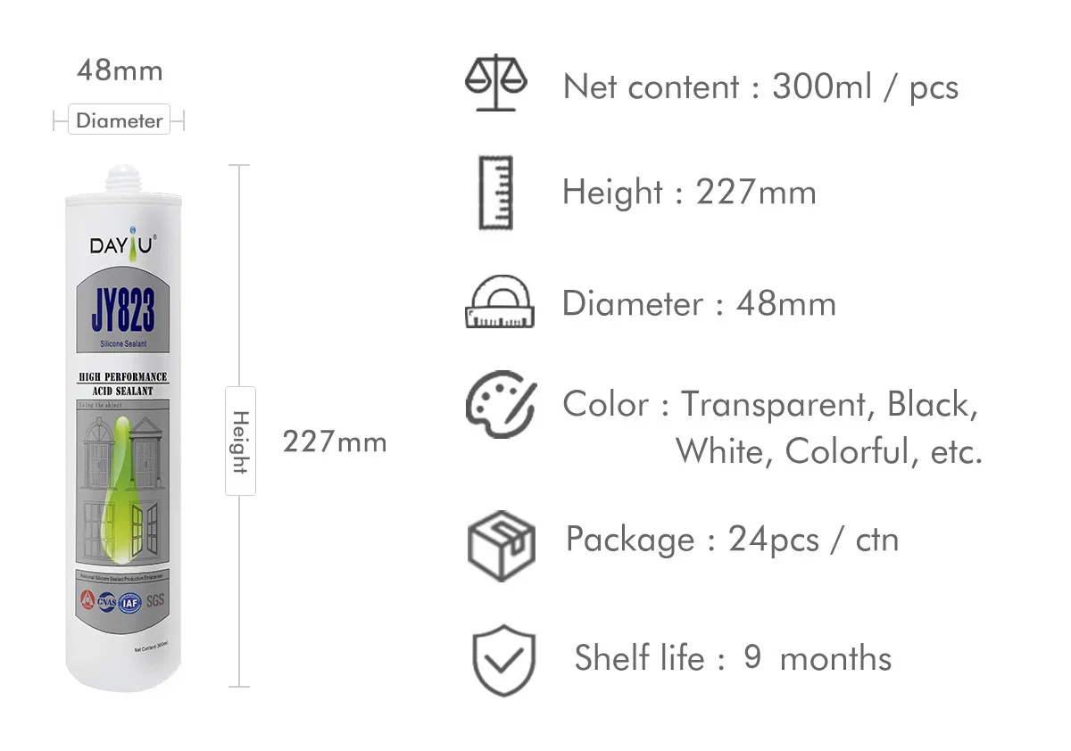 Good Quality Silicone Sealant UV Resistance Adhesive Filling for Aluminium Glass
