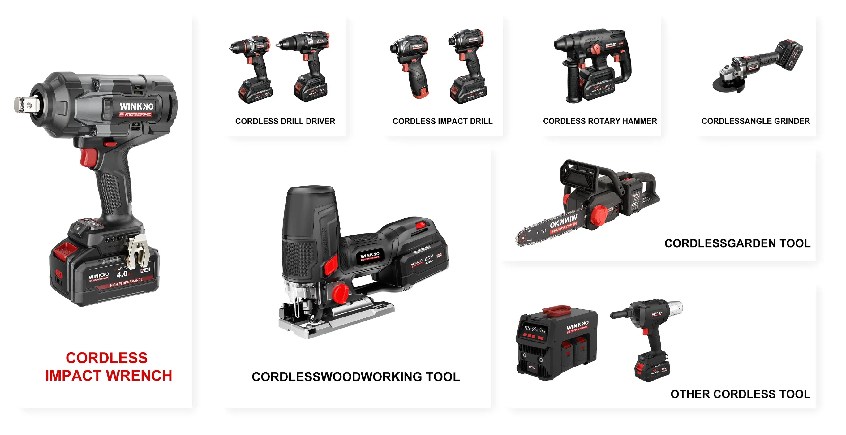 Беспроводной шуруповерт Winkko HDR202BL, 20В, бесщеточный