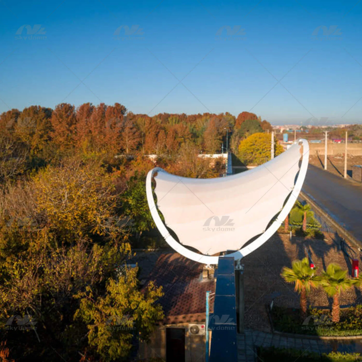 Tensile Membrane Steel Structure for Outdoor Park Landscape Shed