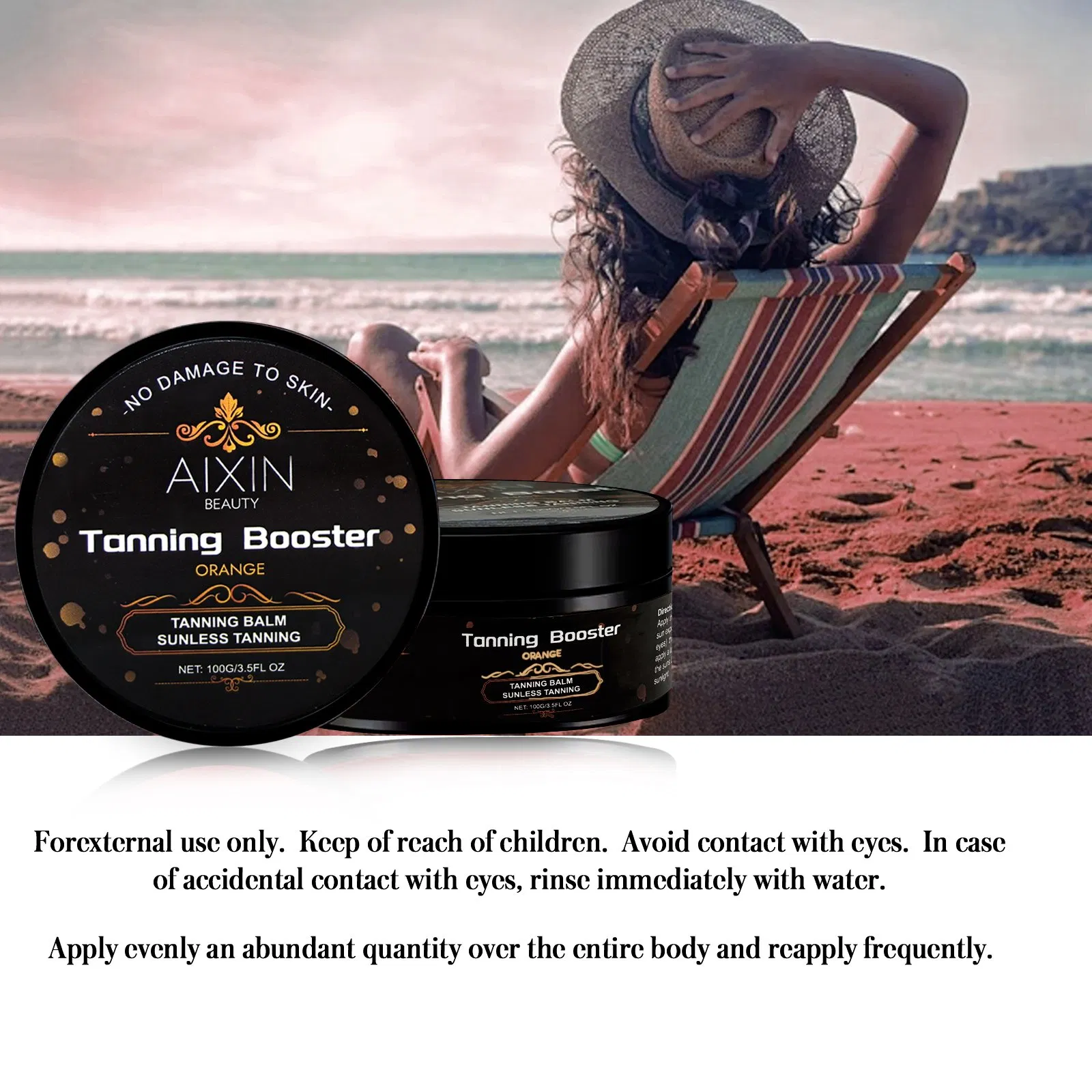 Beauty Cosmetics Skin Care Tan Accelerator Cream Orange Tanning Booster
