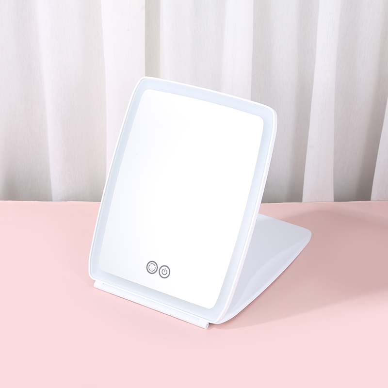 Chargeable Travel Makeup Vanity Mirror with LED Lights Portable Lighted Makeup Beauty Mirror LED Table Mirror Gmx1608