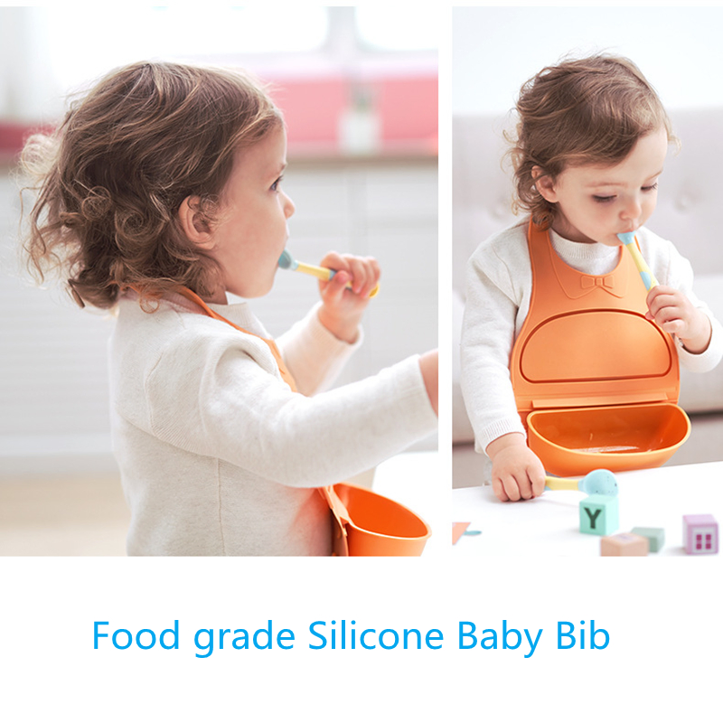 Factory Supply Attractive Price Plate Set Baby Wholesale Silicone Detachable Baby Bib