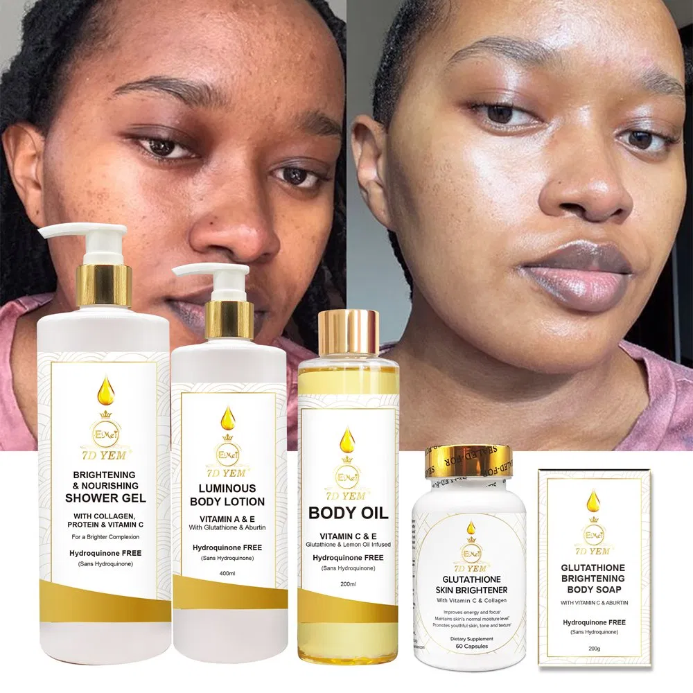 OEM Custom Glutathione Beauty Moisturizing Skin Removing Dark Spots 24K Perfect Gold Skin Care Set for Black Women