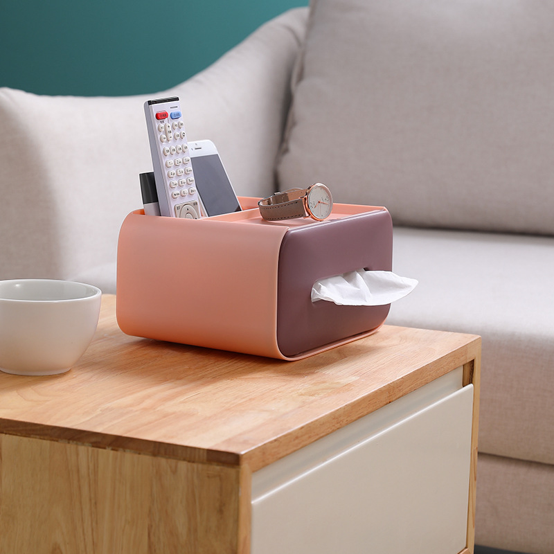Nordic Style Creative Multifunctional Desktop Pumping Box, Home Cute Remote Control Tissue Storage Box