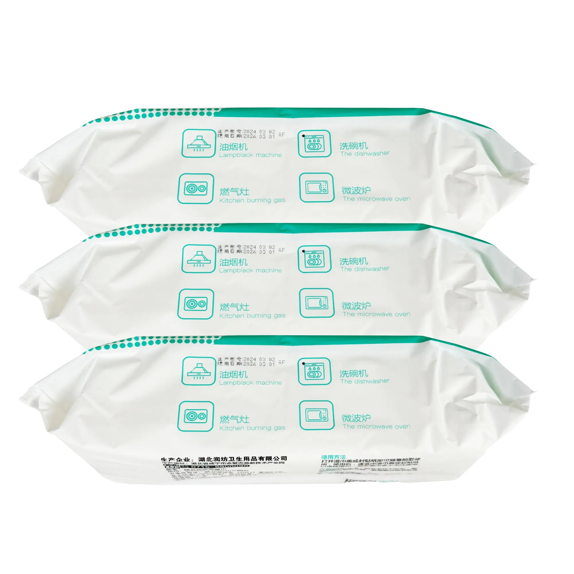 OEM Anti-Bacterial Oil Removal Wet Wipes Household Kitchen Cleaning Surface Wet Tissues for Factory Supplier