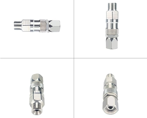 1/4 Inch 360-Degree Rotating Stainless Steel Airless High-Pressure Spray Gun Hose Swivel Connector for Sprayer Wire Hose Accessories