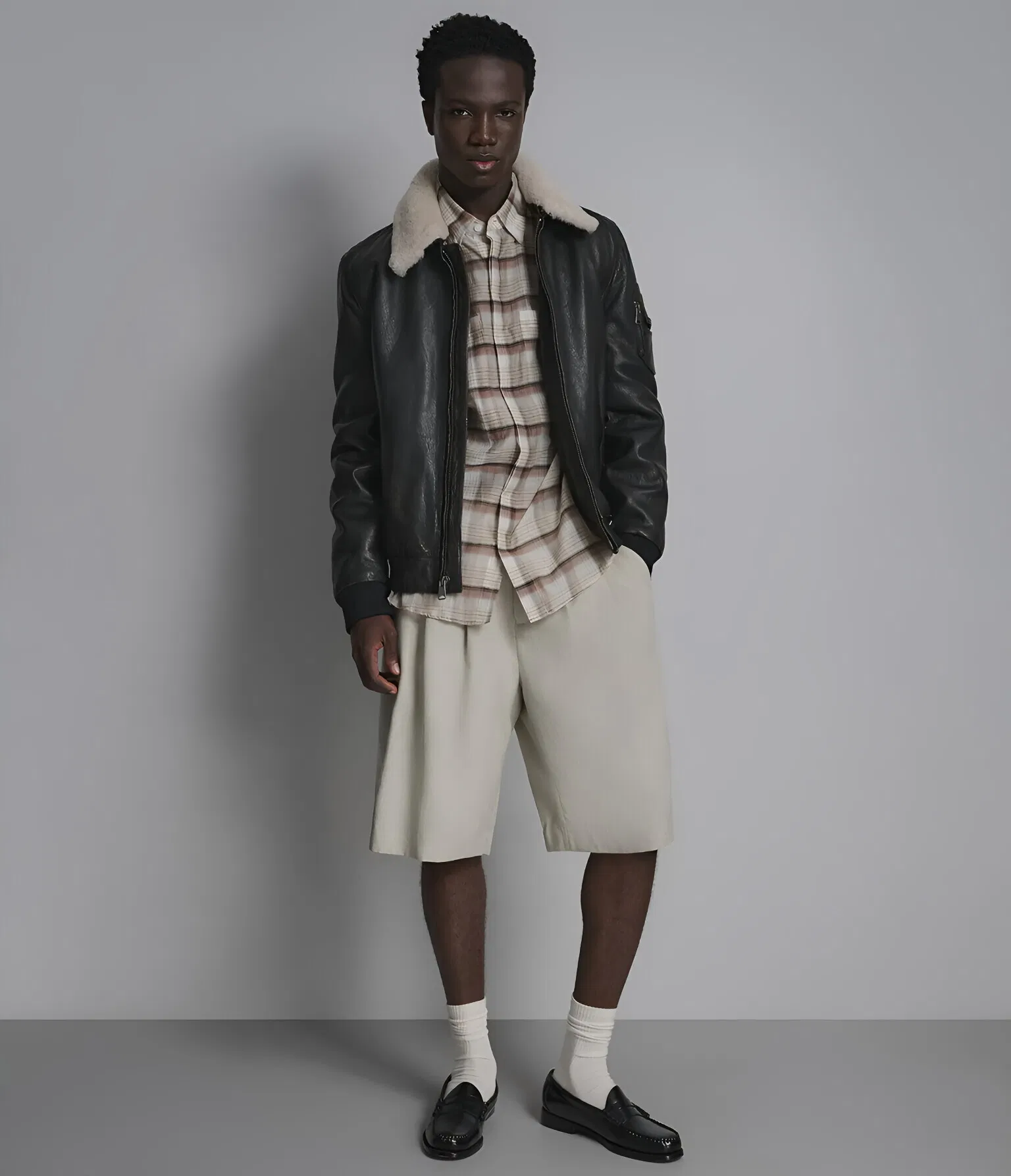 Premium Faux Leather Biker Jacket for Men with Warm Fur