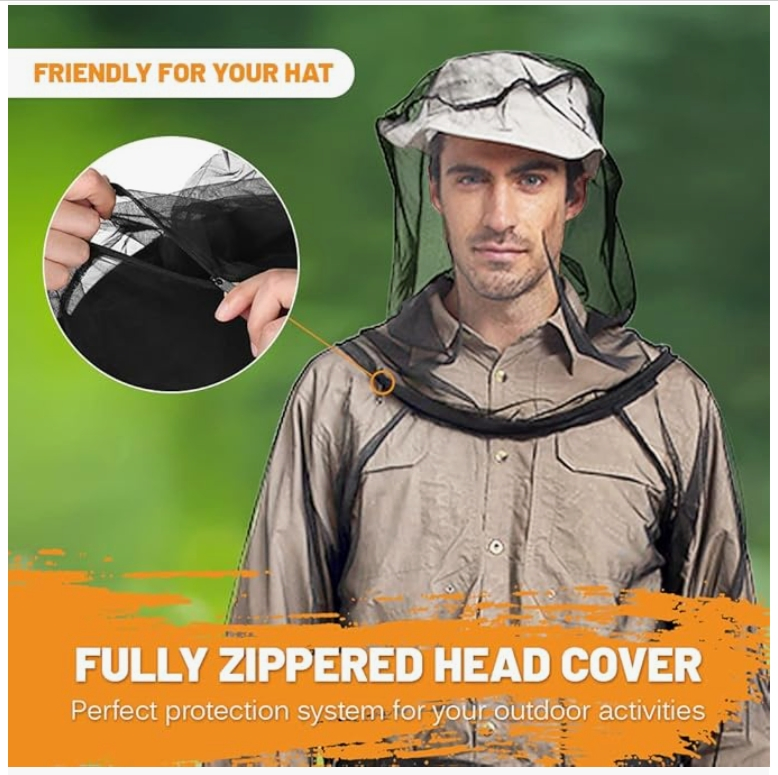 Mosquito Mesh Suit Cloth Top Set with Jacket Hood Mitts Socks Storage Sack - Ultra-Fine Net Mesh Clothing for Fishing Hiking Camping