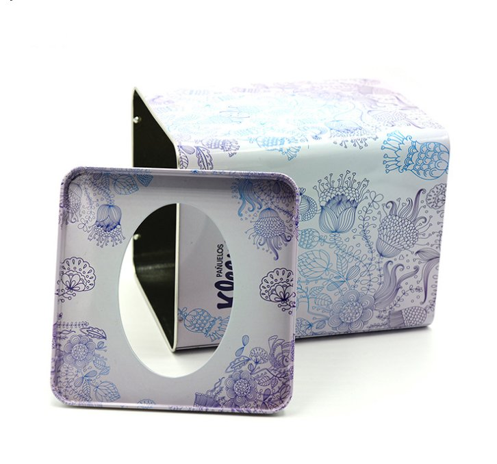 Custom Printing Cmyk Cafe Coffee Shops Restaurants Square Tissue Holder Napkin Box