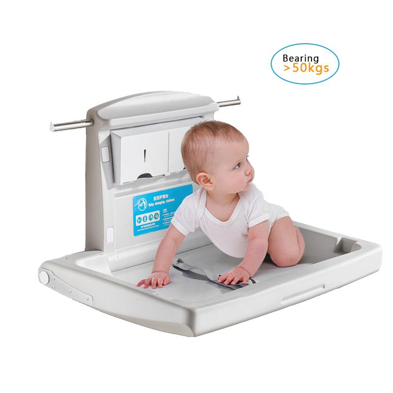 Modun Hot Sell Surface Mount HDPE Horizontal Diaper Change Table Baby Changing Unit Station