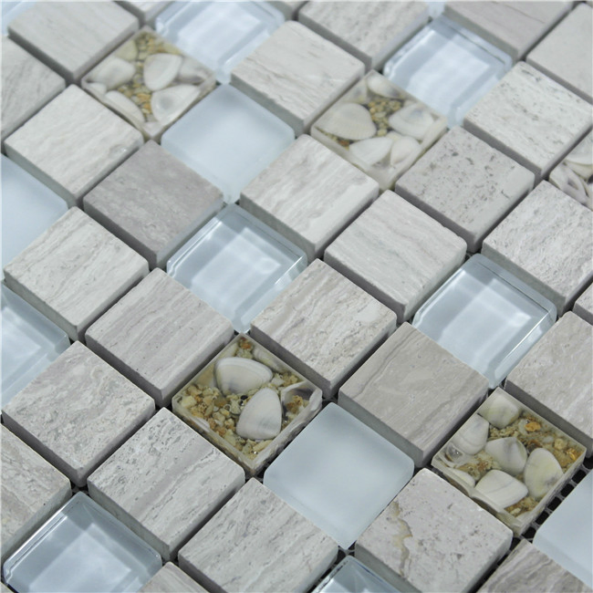Building Material Marble Stone and Glass Mosaic for Kitchen and Bathroom Wall