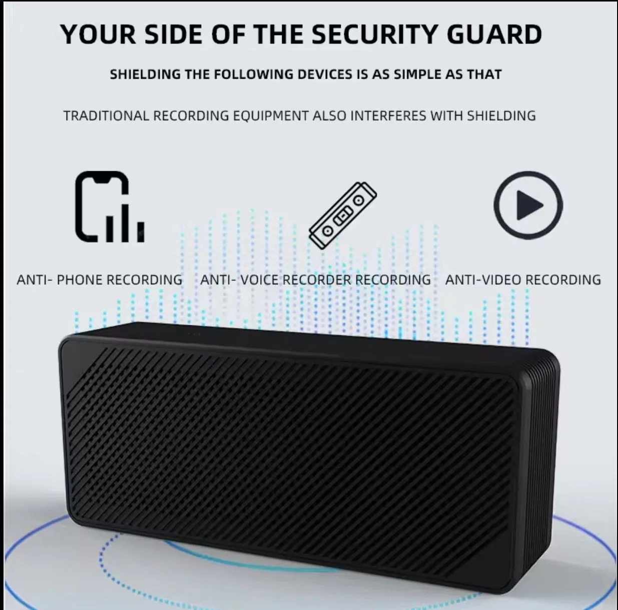 Anti-Recording Device Audio Recording Blocker 2-6m with Voice Control D27