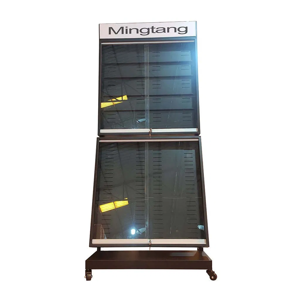 Easy Clean Floor-Standing Customized Card Metal Display Case for Living Room Display