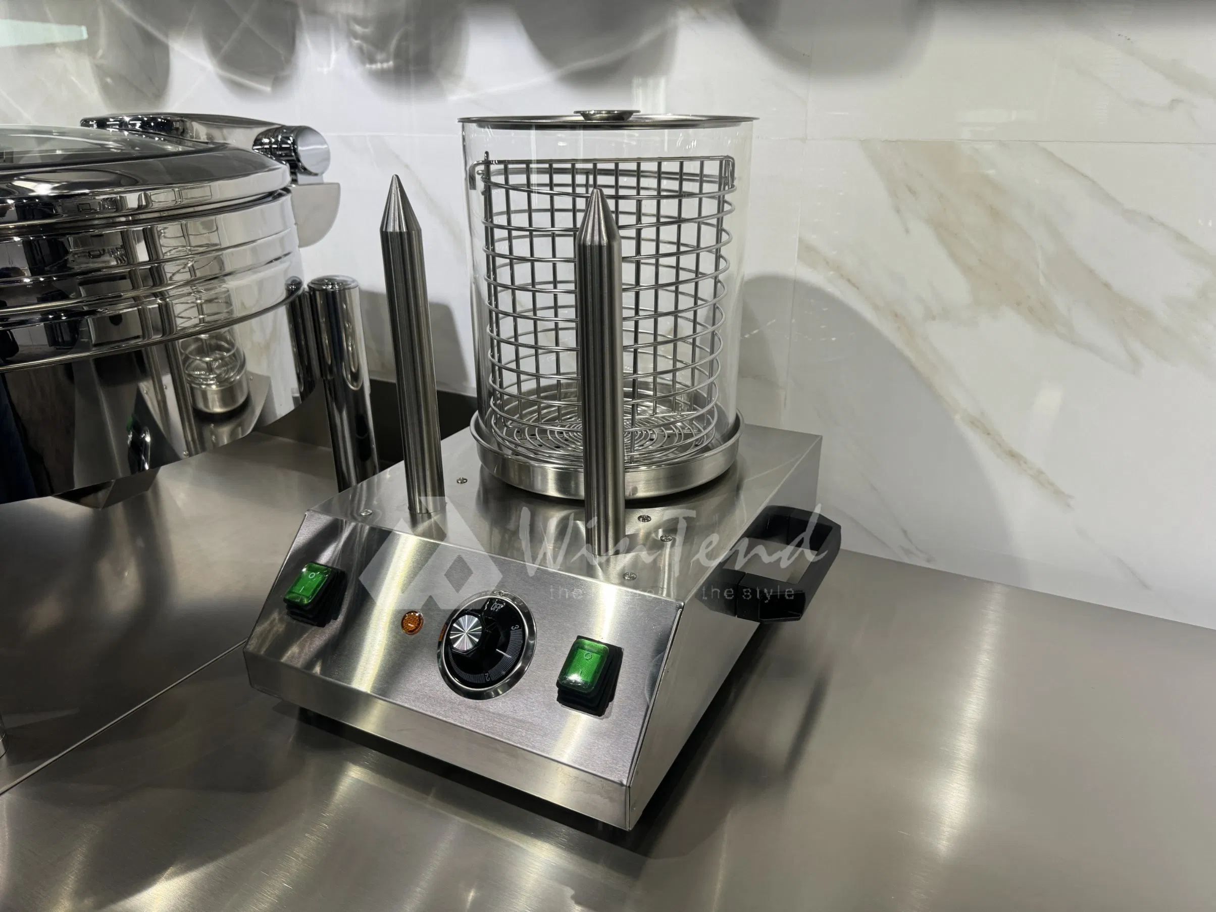 Kitchen Equipment Electric Stainless Steel Hot Dog Steamer Sausage Warmer Machine with Bread Heating Stick