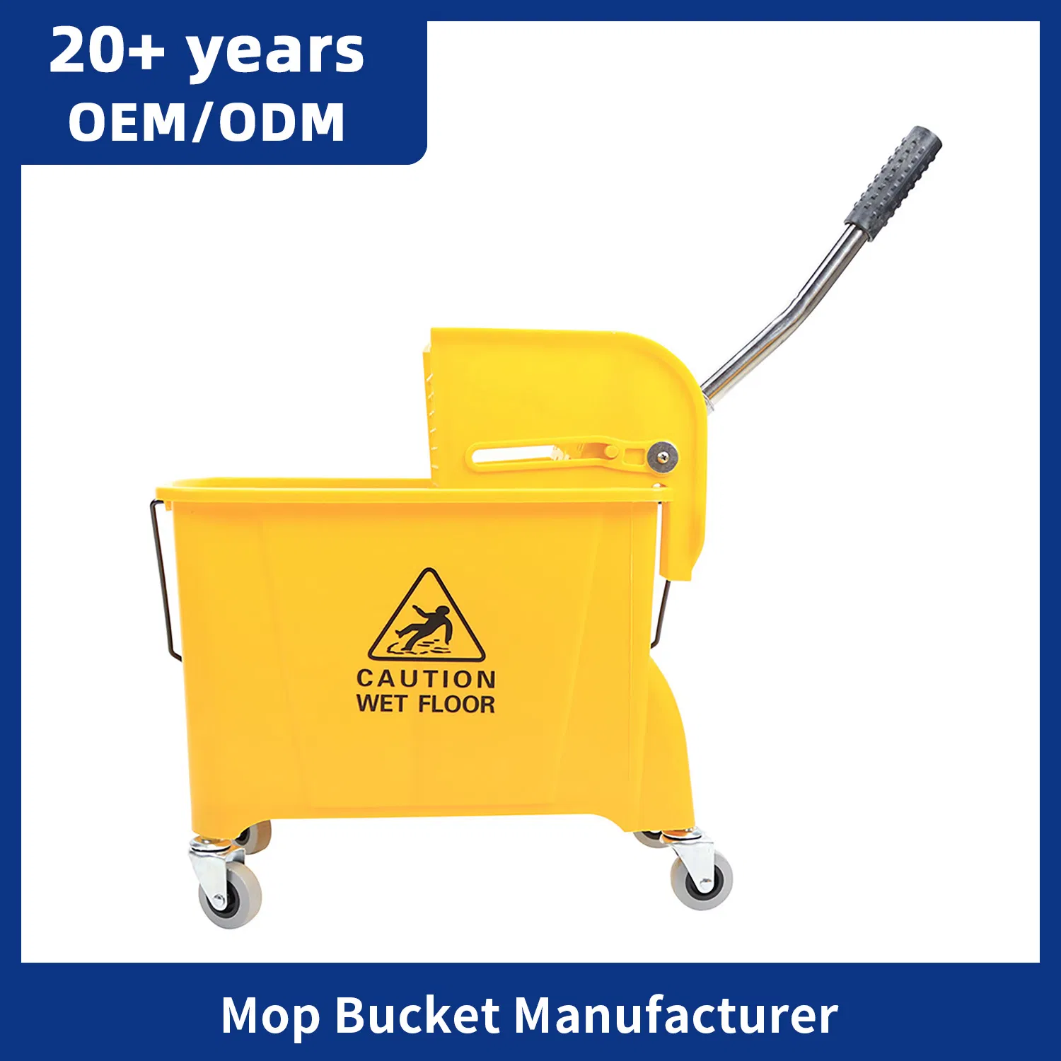 Stainless Steel Wringer Trolley Mop Bucket for Hotels Cleaning Carts