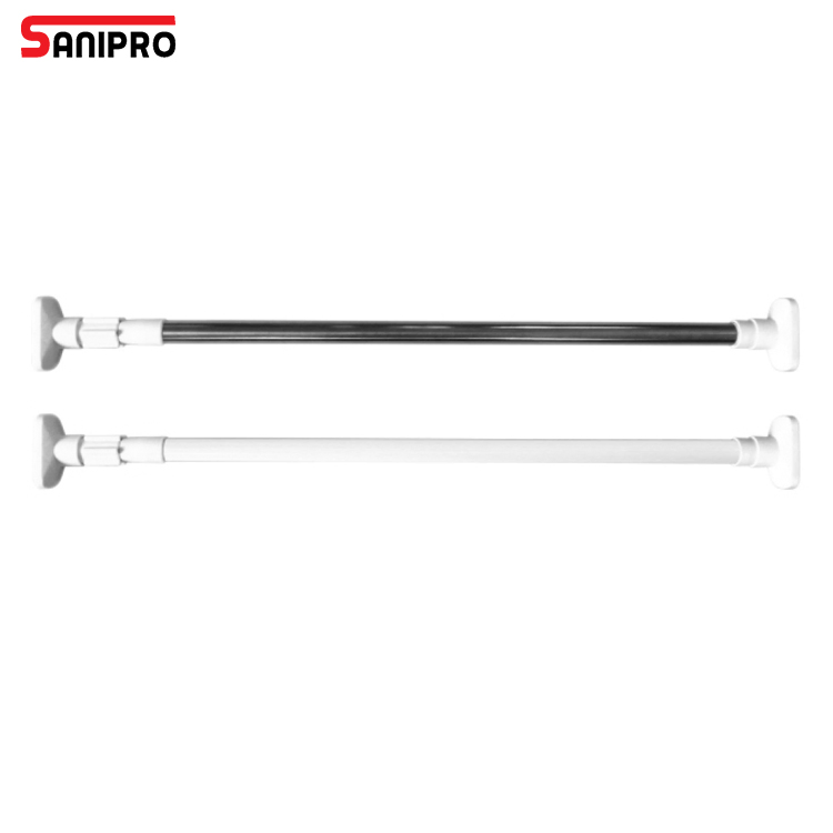 Sanipro Hot Selling Stainless Steel Rustproof Bathroom Shower Curtain Holder Telescopic Tension Adjustable Curtain Poles Rods
