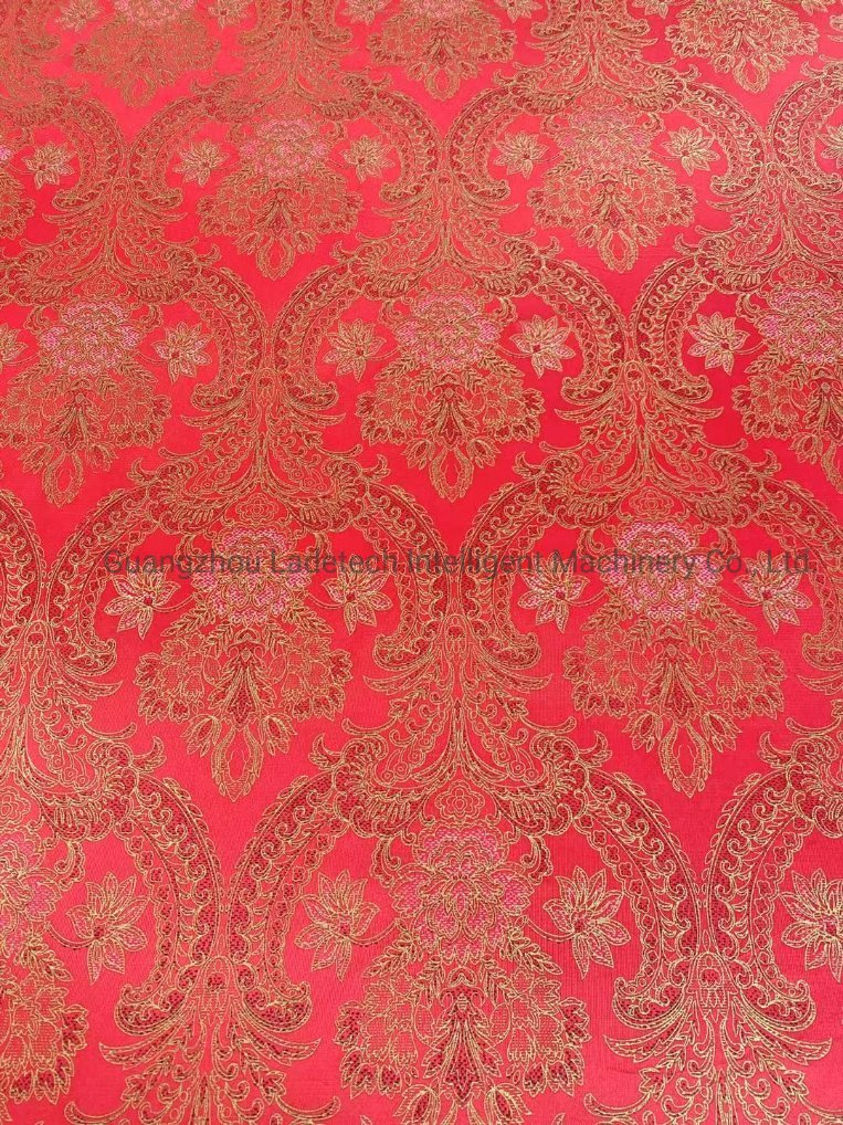 High Quality Red Color 50-80 Grams Mattress Printed Polyester Tricot Knitted Fabric