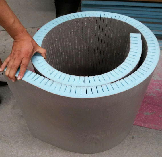 Curved Foam Insulation Board with Blue Extruded Polystyrene Foam Design