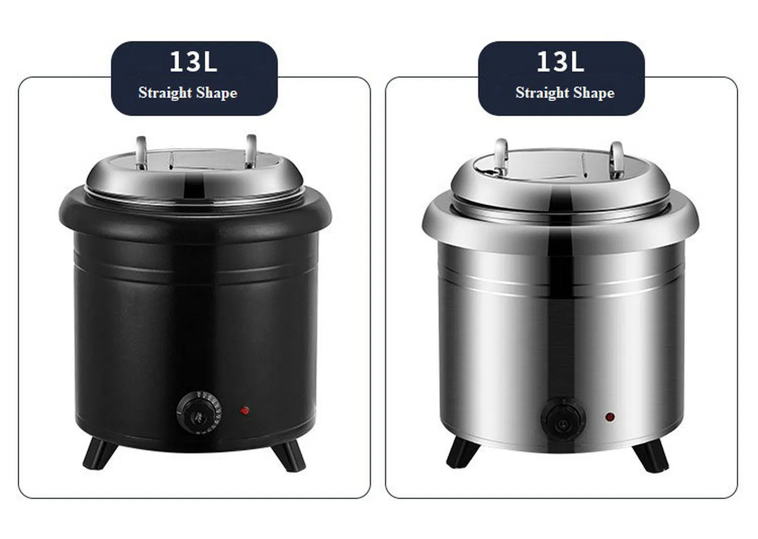 Stainless Steel 13L Capacity Thermal Insulation Soup Kettle Straight Shape
